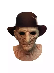 Maschera Deluxe Freddy Krueger da 'A Nightmare on Elm Street 2: Freddy's Revenge' con Cappello Fedora