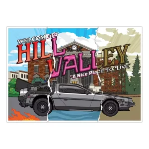 Stampa d'Arte Back to the Future: Hill Valley 40° Anniversario Edizione Limitata 42 x 30 cm