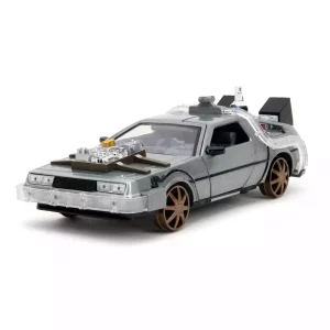 Ritorno al Futuro III: DeLorean Macchina del Tempo in Lega 1/24 con Ruote Ferroviarie