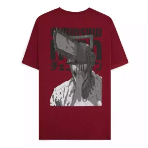 T-Shirt Chainsaw Man Sorriso Bordeaux Taglia S