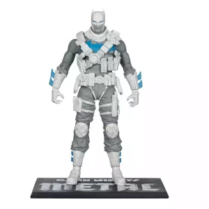 Action Figure DC Multiverse Il Cavaliere Oscuro (Dark Nights Metal) (Edizione Bianco e Nero) (Etichetta Oro) 18 cm