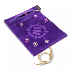 ENHANCE Tappeto da Gioco e Custodia Dadi a Rotolo con Scatola e Set 7 Dadi Acrilici Viola