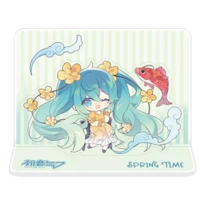 Hatsune Miku: Figuretto Acrilico a Tema Primavera con Carpa Koi, 11 cm