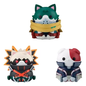 My Hero Academia: Mega Cat Project Nyanto! - Set 3 Figure Collezionabili Izuku Midoriya, Katsuki Bakugo & Shoto Todoroki (12 cm)