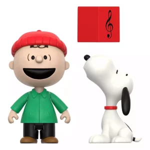 Peanuts ReAction Figures 2-Pack: Charlie Brown e Snoopy (Canto Natalizio) - 10 cm