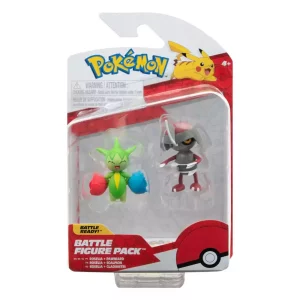 Pokémon Battle Figure Pack - Mini Figure 2-Pack Pawniard e Roselia - 5 cm