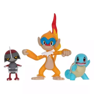 Set 3 Action Figure Pokémon: Pawniard, Squirtle #1, Monferno - 5 cm