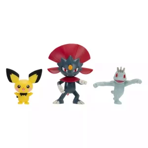 Pokémon Set Battaglia Figure - Pichu, Machop & Weavile