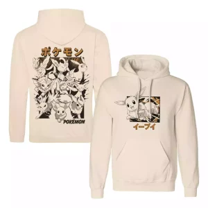 Felpa Pokémon Eevee Evoluzioni Katakana - Taglia L
