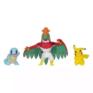 Action Figure Pokémon Select Pikachu, Squirtle, Hawlucha – 7,5 cm