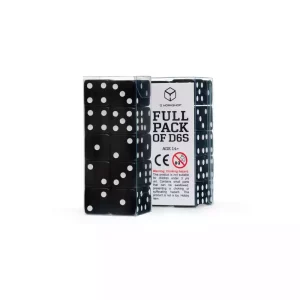 Set di Dadi Q Workshop Full Pack D6 Neri (20)