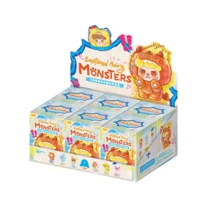 QKid: Serie di Figure Blind Box Emotional Hairy Monsters, 12-14 cm (Display da 6)
