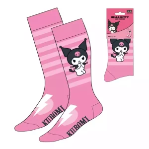 Calzini Sanrio Kuromi Rosa a Righe Taglia 36-43