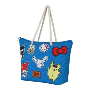Borsa da Spiaggia Hello Kitty Soleil Stickers Blu