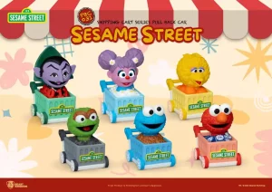 Sesame Street: Macchinine Pull Back con Carrello della Spesa Blind Box (6) 5 cm