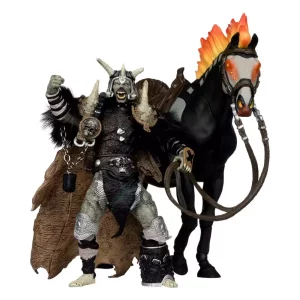 Spawn Action Figure Bloodaxe con Cavallo (Spawn: The Dark Ages) - McFarlane Toys 30th Anniversary (Gold Label) 18 cm