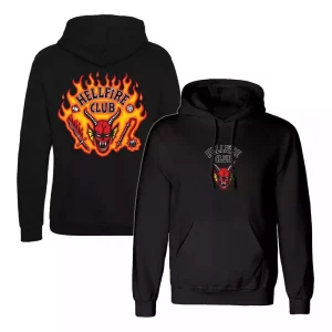 Felpa con cappuccio Stranger Things Hellfire Club Fiamme Taglia M