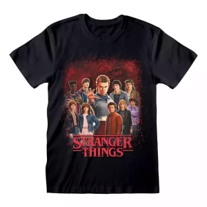 T-Shirt Stranger Things Gruppo Personaggi Taglia M