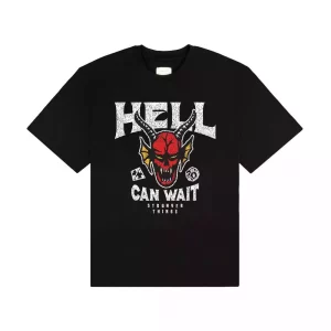 T-Shirt Stranger Things Hell Can Wait (nero) Taglia L
