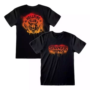 Stranger Things T-Shirt Effetto Spray Hellfire Taglia XL