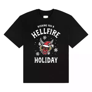 T-Shirt Stranger Things Auguri per le Vacanze di Hellfire - Taglia M