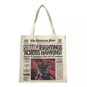 Borsa Shopper Stranger Things con Titoli di Giornale