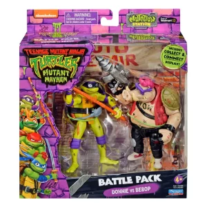 Action Figure Tartarughe Ninja: Donatello vs. Bebop - 11 cm