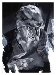 Stampa d'Arte 'The Wolf Man' di Chris Valentine - 41 x 31 cm