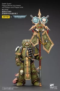 Action Figure Warhammer 40.000 Death Guard Plague Marine Portatore di Icona con Bolter e Pugnale da Peste, 12 cm