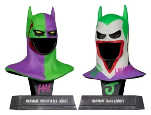 Batman DC Direct Mini Replica 1/3 - Coppia Caschi Hush & Knightfall (Jokerizzato) (Gold Label) 18 cm