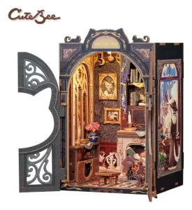 Book Nook Studio del Gatto Contabile CuteBee - 17 x 12 cm