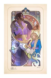 Stampa d'Arte Critical Role: 10° Anniversario Matthew Mercer - Illustrazioni Art Nouveau 46 x 28 cm