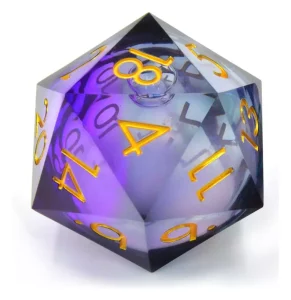 Dado D20 Liquid Core Twilight Ether CritStones da 5 cm