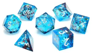 Set di Dadi CritStones Liquid Core Tempest della Sirena (7)