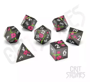 Dado Metallico CritStones Metal Dice Set Nighttime Blossom (7)