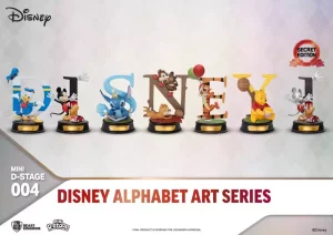Disney Mini Diorama Stage Statues - Set di 6 Alfabeto Art - 10 cm