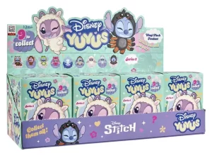 Disney YuYus Plush Keyrings Wave 2 Stitch & Angel - Blindbox Display (8) – 13 cm