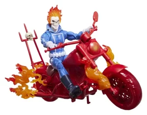 Action Figure Marvel Legends Ghost Rider - Johnny Blaze con Moto (15 cm)