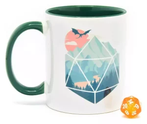 Set Regalo Tazza e Dadi D20 – Scena Orizzonte