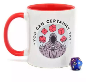 Set Regalo Tazza & Dadi D20 - 'Puoi Provare Sicuramente'