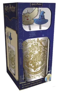 Bicchiere in Vetro Harry Potter con Cannucce 'Magia & Caos' – 485 ml