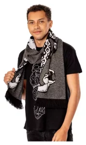 Sciarpa Harry Potter Arti Oscure Lunghezza Completa Grigia