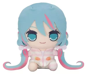 Hatsune Miku Kyurumaru Peluche Grande con Orecchie da Coniglio e Pigiama - 28 cm