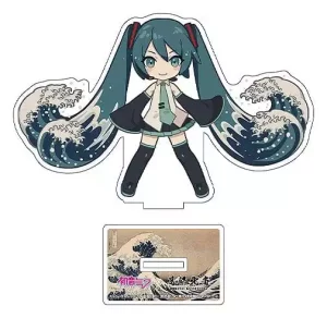 Hatsune Miku x Hokusai iXima Stand Acrilico Die-Cut 'La Grande Onda di Kanagawa' (Chibi) - Set da 5