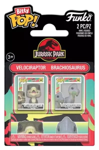 Jurassic Park Bitty POP! Vinile 2-Pack Velociraptor & Brachiosauro 2 cm