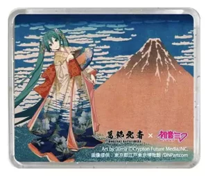 Hokusai x Hatsune Miku - Magnete 3D Trentasei Vedute del Monte Fuji: Vento Fino, Mattina Serena