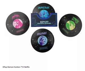 Set di 4 Sottobicchieri KPop Demon Hunters con Colonna Sonora