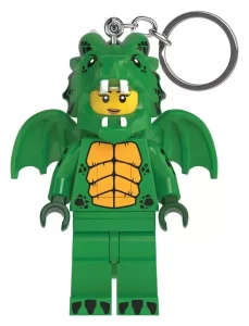 Portachiavi Lego Mini Figura Ragazza Drago Verde Chiaro