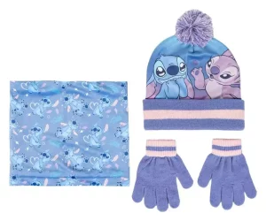 Set Lilo & Stitch: Berretto, Sciarpa Tubolare e Guanti