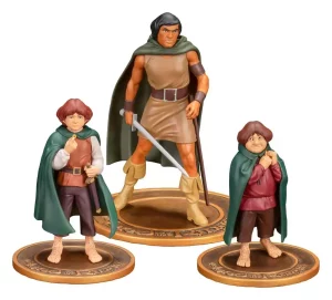 Lord of the Rings: Set Action Figure PVC Frodo, Aragorn e Samwise (3 Pezzi)